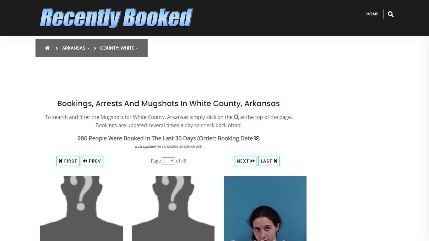 Bookings, Arrests and Mugshots in White County, Arkansas - Recently Booked